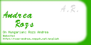 andrea rozs business card